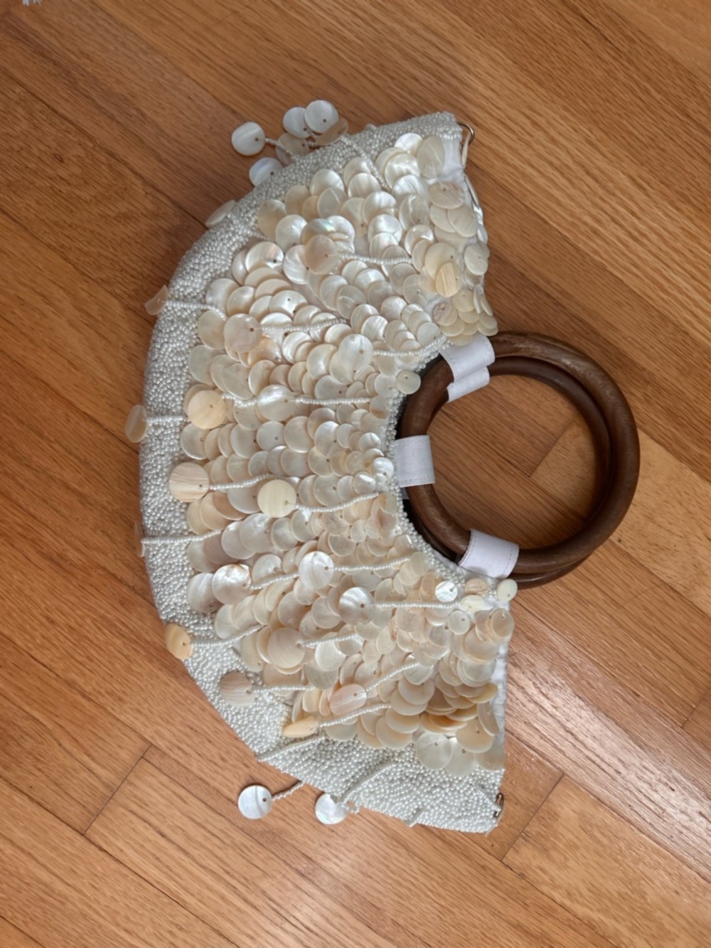 Hand Beaded Shell Purse